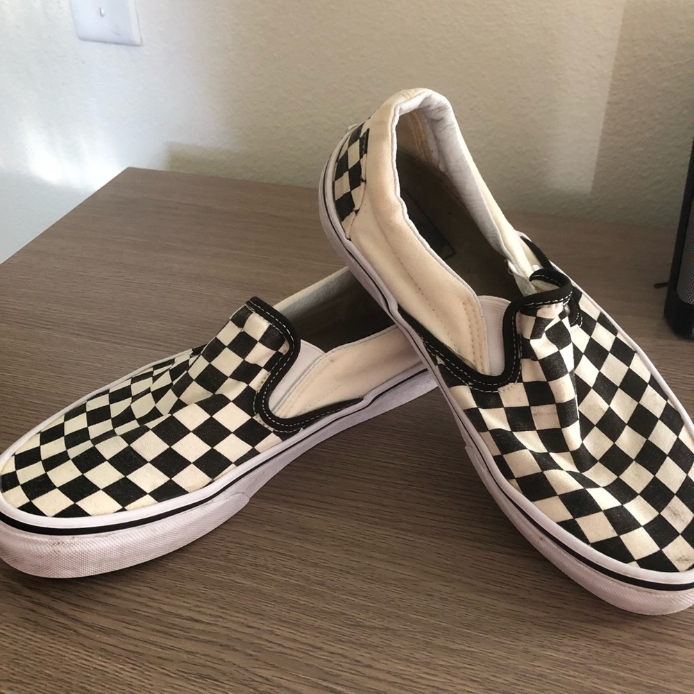 Checkered Vans slip one